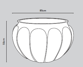 Botticelli Fibreglass Planter Dimensions - Container Pot/Ponds - Plants for Ponds Ltd.